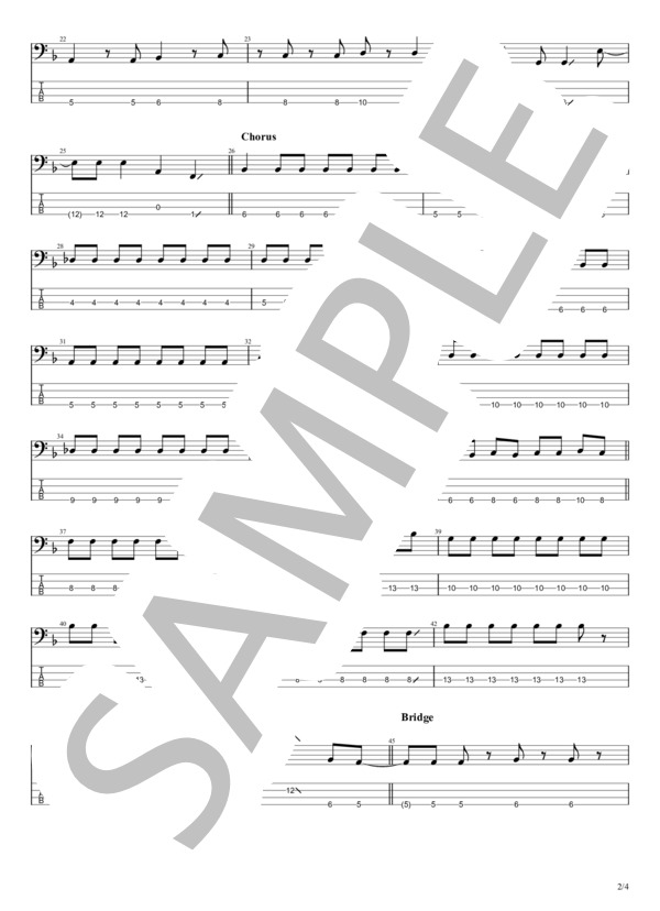 チューハイ少女 (マカロニえんぴつ) / エレキベース 初〜中級 - サンプル譜面 2/4