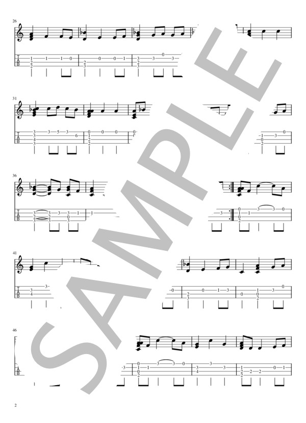 いつも何度でも (木村 弓) / ウクレレソロ 初〜中級 - サンプル譜面 2/3