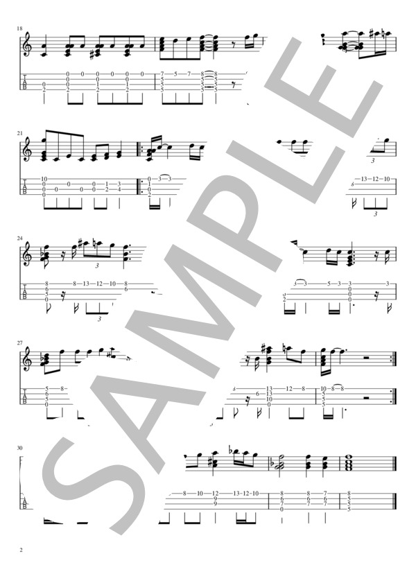 裸の心 (あいみょん) / ウクレレソロ 初〜中級 - サンプル譜面 2/2