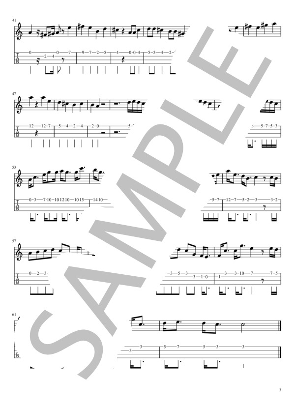 LEMON メロディタブ譜(1本弾きVer) (米津 玄師) / ウクレレソロ 初級 - サンプル譜面 3/3