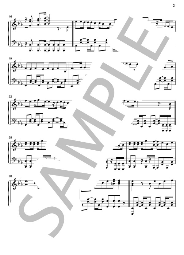 【動画あり】ファンファーレ (sumika) / ピアノソロ 中〜上級 - サンプル譜面 2/5