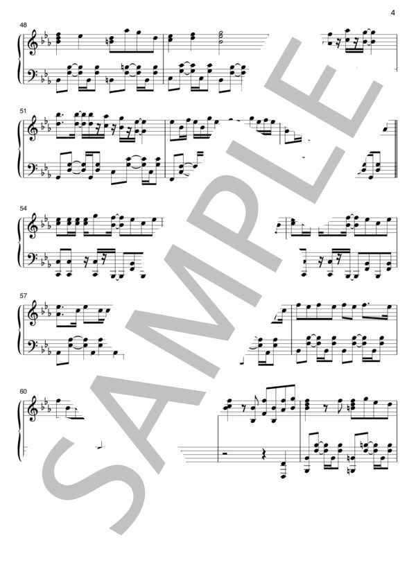 【動画あり】ファンファーレ (sumika) / ピアノソロ 中〜上級 - サンプル譜面 4/5