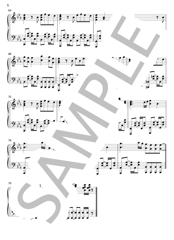 【動画あり】ファンファーレ (sumika) / ピアノソロ 中〜上級 - サンプル譜面 5/5