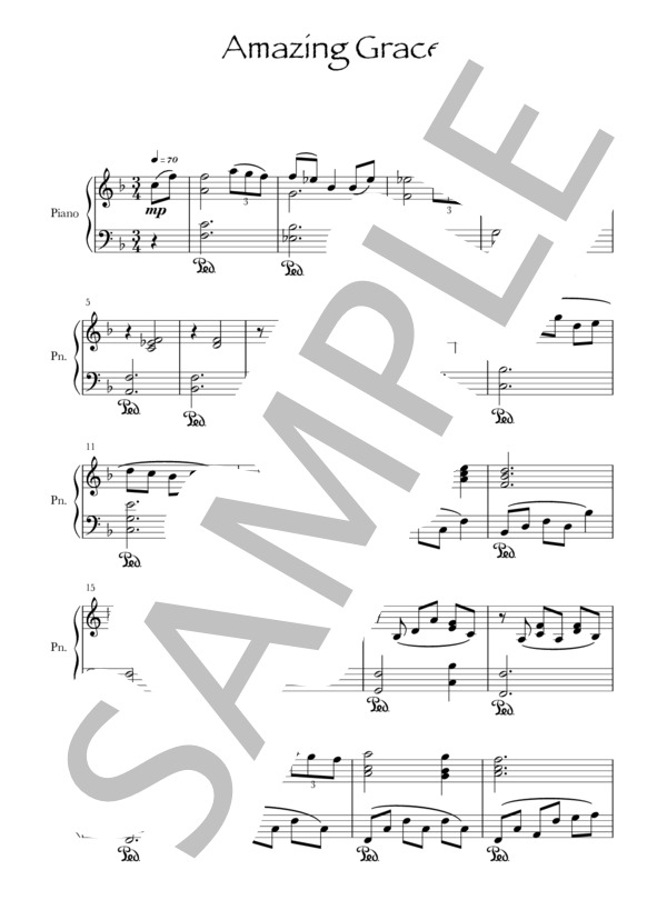 アメイジング・グレイス(Fl&Pf) (（不明）) / フルート 初級 - サンプル譜面 4/5