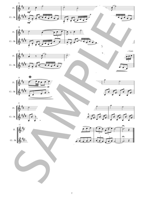 エトピリカ / 葉加瀬太郎(Fl&Cl) (葉加瀬 太郎) / アンサンブル木管 中級 - サンプル譜面 2/2