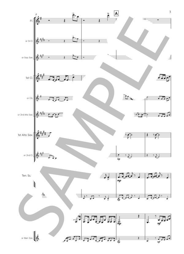 紅蓮華 吹奏楽木管五重奏版 (LiSA) / アンサンブル木管 中級 - サンプル譜面 3/5