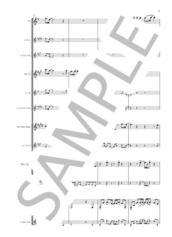 紅蓮華 吹奏楽木管五重奏版 (LiSA) / アンサンブル木管 中級 - サンプル譜面 5/5