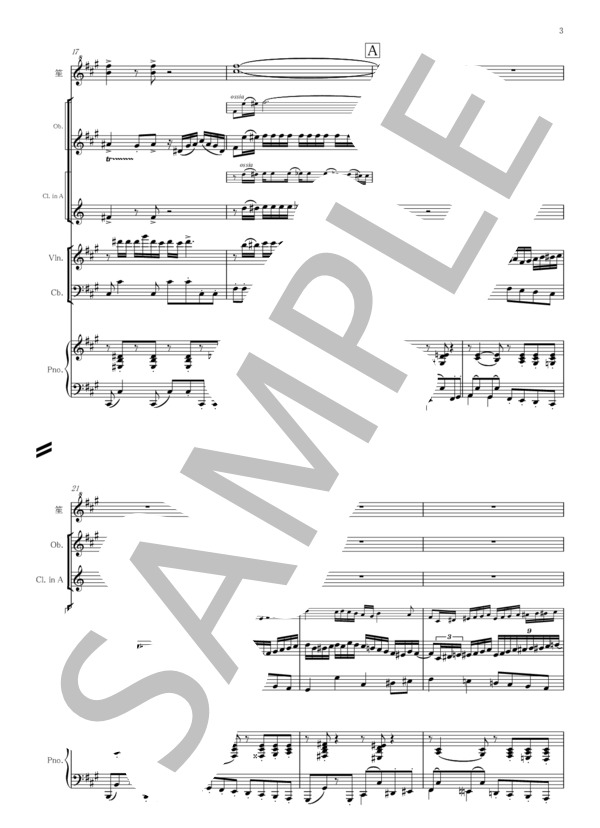 アレグロ・タンガービレ(Allegro tangabile) / ピアソラ（混合六重奏） (アストル・ピアソラ) / アンサンブルピアノ＋他楽器 中級 - サンプル譜面 3/5