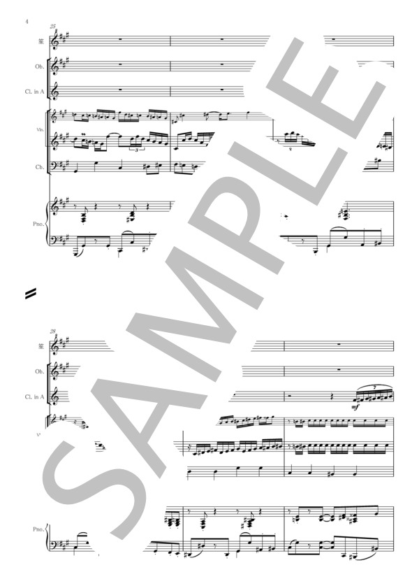 アレグロ・タンガービレ(Allegro tangabile) / ピアソラ（混合六重奏） (アストル・ピアソラ) / アンサンブルピアノ＋他楽器 中級 - サンプル譜面 4/5