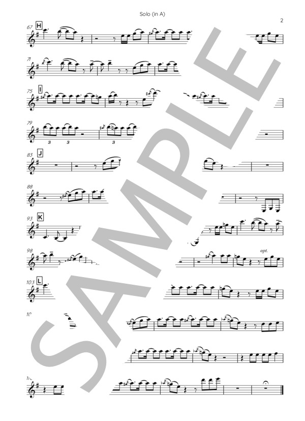 BTS / DNA メロディ譜(A譜-クラリネット他） (防弾少年団（BTS）) / 初〜中級 - サンプル譜面 2/2