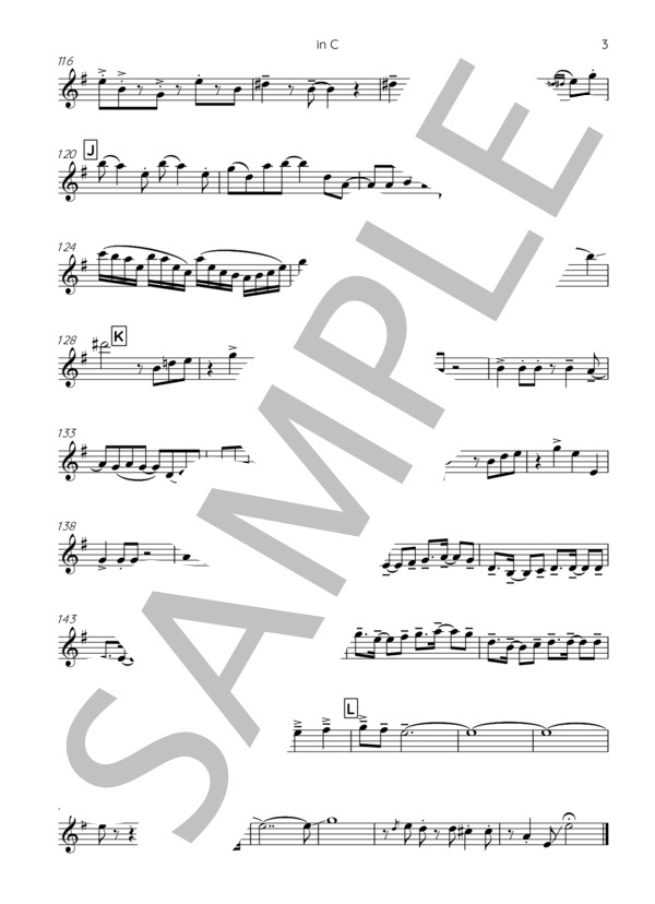 桑田佳祐 / マンピーのG★SPOT メロディ譜(C譜-フルート、オーボエ、ヴァイオリン、リコーダー他） (サザンオールスターズ) / 初〜中級 - サンプル譜面 3/3