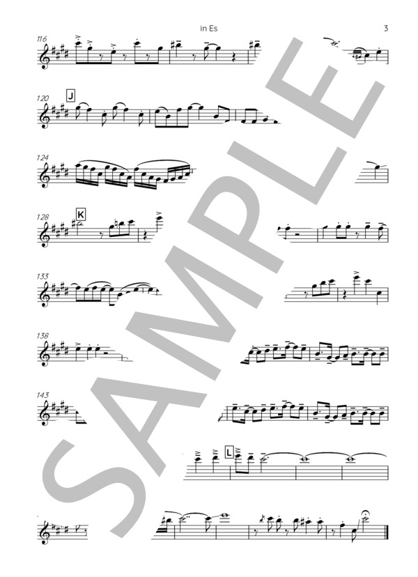 桑田佳祐 / マンピーのG★SPOT メロディ譜(E♭譜-アルトサックス、バリトンサックス他） (サザンオールスターズ) / 初〜中級 - サンプル譜面 3/3