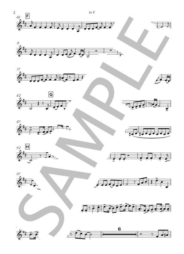 桑田佳祐 / マンピーのG★SPOT メロディ譜(F譜-ホルン他） (サザンオールスターズ) / 初〜中級 - サンプル譜面 2/3