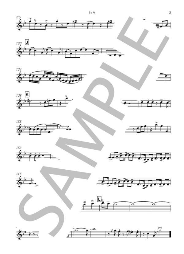 桑田佳祐 / マンピーのG★SPOT メロディ譜(A譜-クラリネット他） (サザンオールスターズ) / 入門 - サンプル譜面 3/3