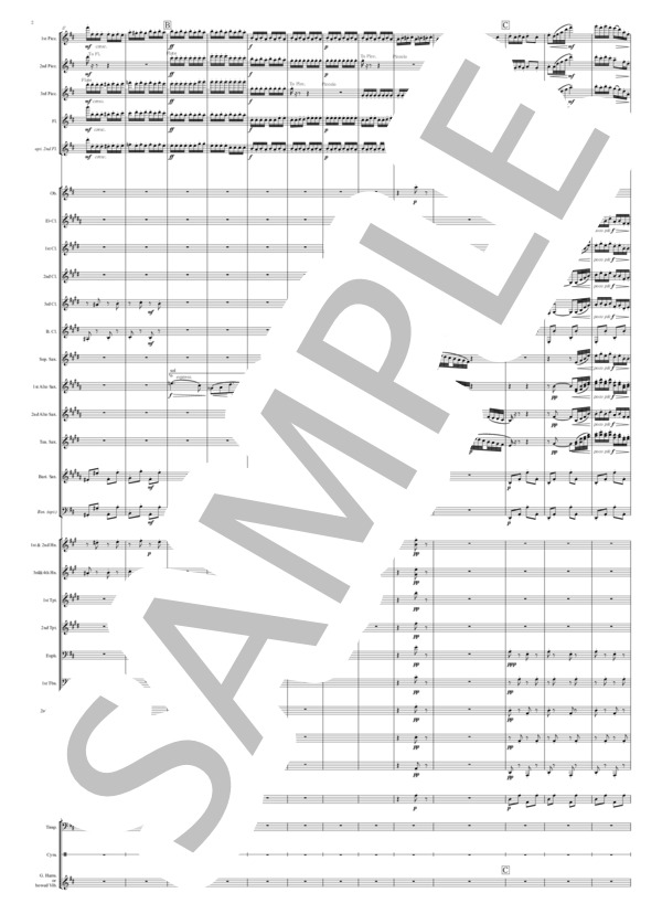 【吹奏楽】葦笛の踊り-バレエ音楽「くるみ割り人形」より / チャイコフスキー (ピョートル・イリイチ・チャイコフスキー) / 吹奏楽全パート 中級 - サンプル譜面 2/5