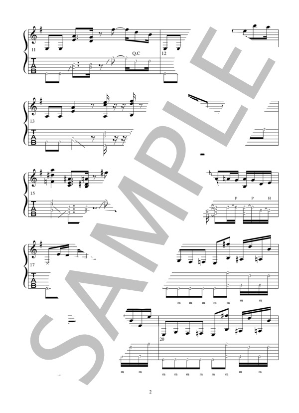 ルパン三世のテーマ'80 アコギソロギターTAB譜   /   演奏&解説動画付（おすすめ） (大野 雄二) / ギターソロ 上級 - サンプル譜面 2/5