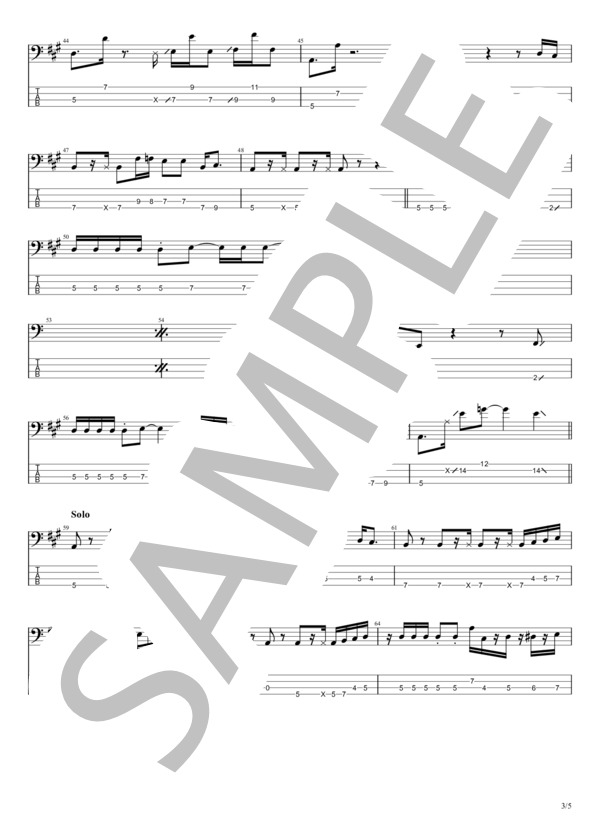 ふれたくて (浪漫革命) / エレキベース 初〜中級 - サンプル譜面 3/5