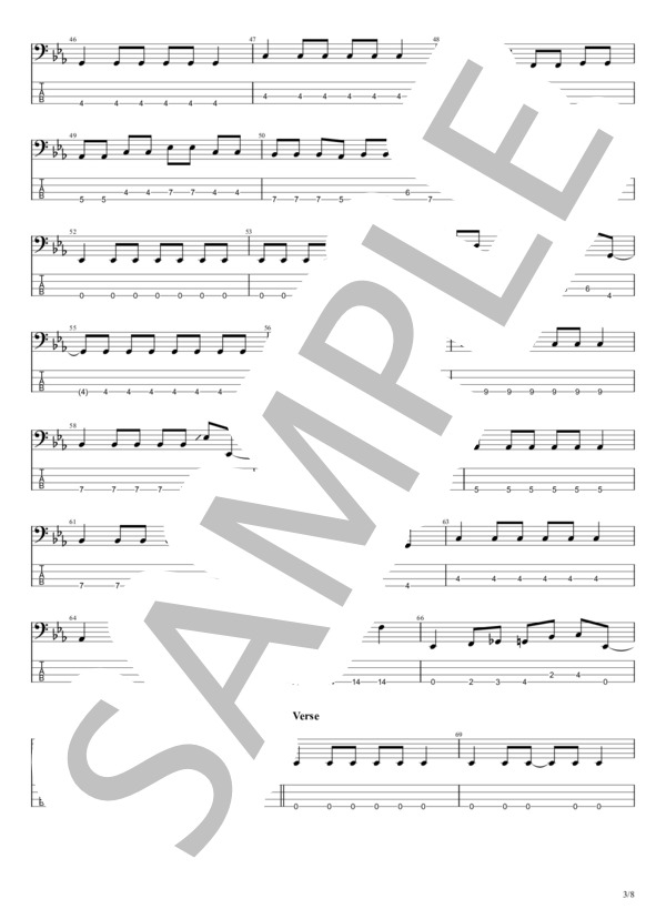 銀河高速 (ハンブレッダーズ) / エレキベース 初〜中級 - サンプル譜面 3/5