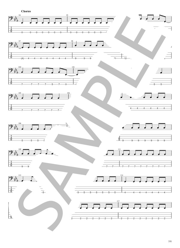 楽譜】銀河高速 / ハンブレッダーズ (エレキベース / 初〜中級