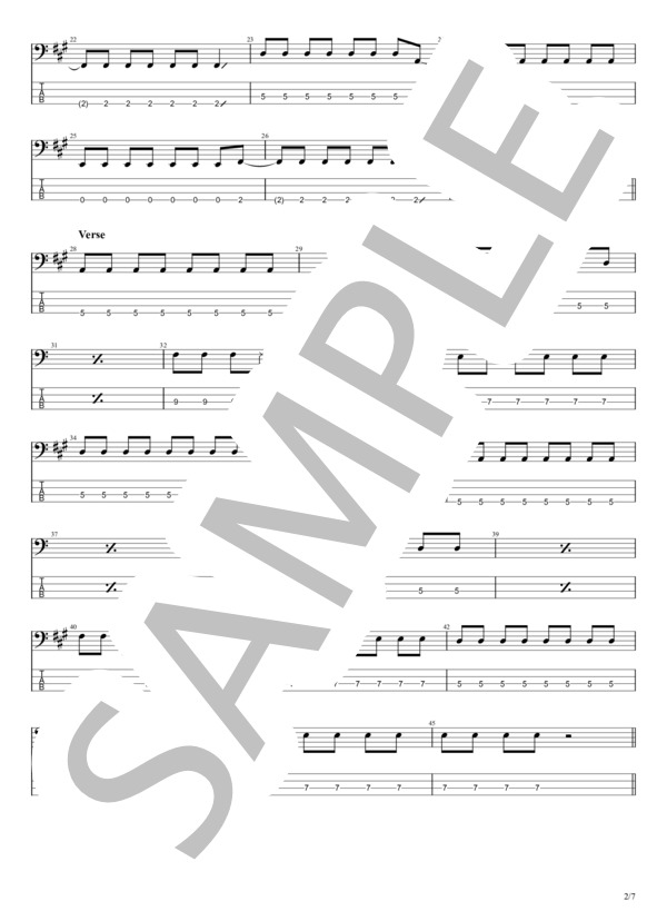 5㎝ (FOMARE) / エレキベース 初級 - サンプル譜面 2/5