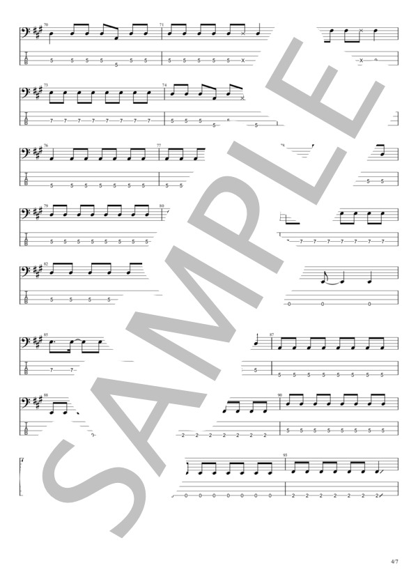 5㎝ (FOMARE) / エレキベース 初級 - サンプル譜面 4/5