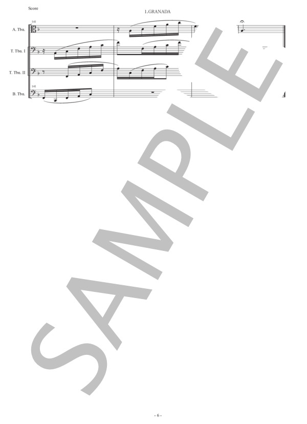 アルベニス「グラナダ（セレナータ）」トロンボーン四重奏版 (イサーク・アルベニス) / 初〜中級 - サンプル譜面 5/5