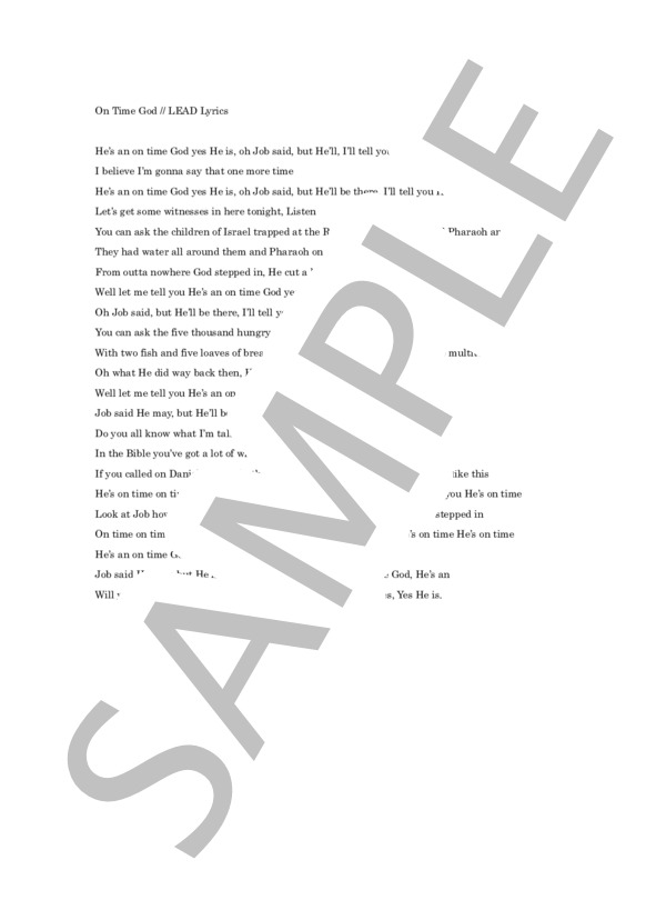 He's An On Time God (Dottie・Peoples) / ゴスペル 初〜中級 - サンプル譜面 5/5