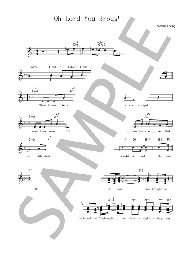 Oh Lord You Brought Me (Loving Wendell Robert) / ゴスペル 中〜上級 - サンプル譜面 1/5