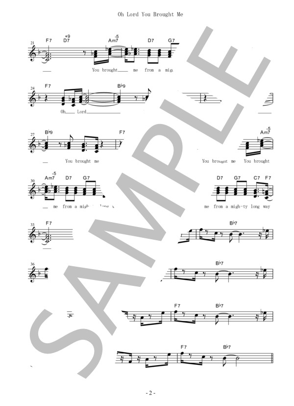 Oh Lord You Brought Me (Loving Wendell Robert) / ゴスペル 中〜上級 - サンプル譜面 2/5