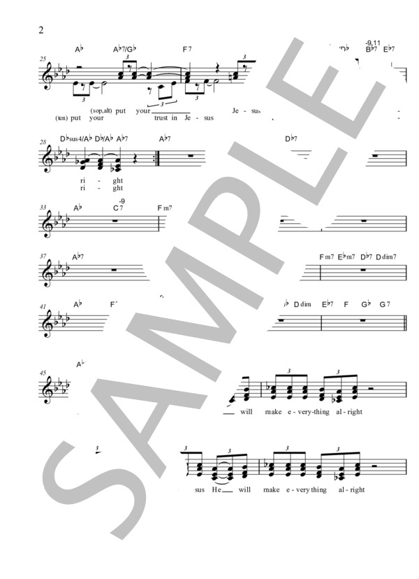 Put Your Trust In Jesus (David・Curry) / ゴスペル 中〜上級 - サンプル譜面 2/5