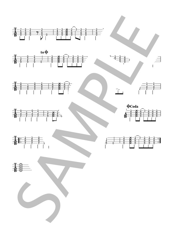 ルージュの伝言 (荒井 由実) / ウクレレソロ 中級 - サンプル譜面 2/2