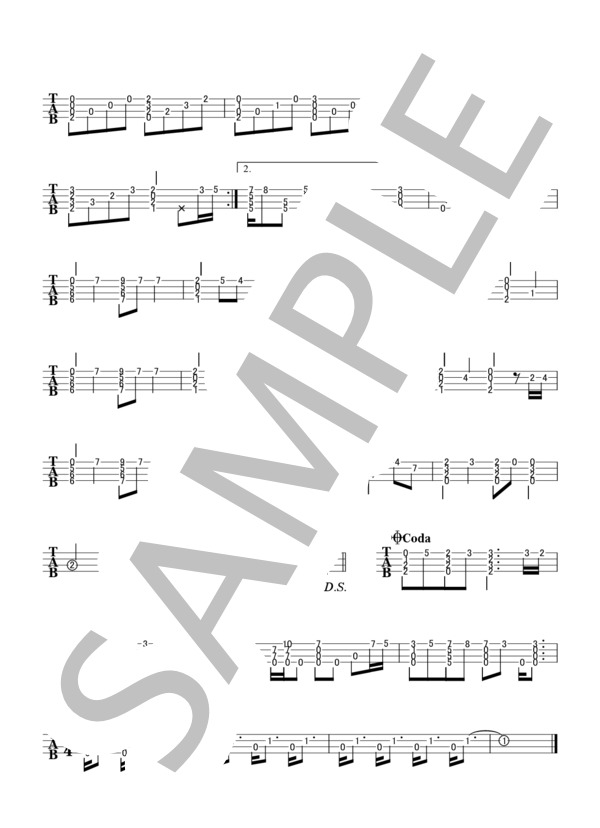 LEMON (Hi=G) (米津 玄師) / ウクレレソロ 上級 - サンプル譜面 2/2