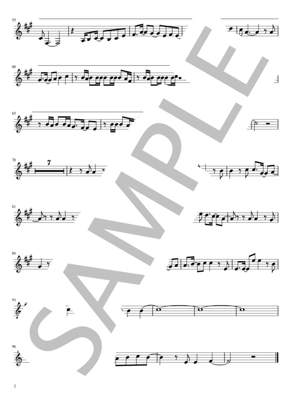 紅蓮華（トランペットソロ） (LiSA) / 中級 - サンプル譜面 2/2