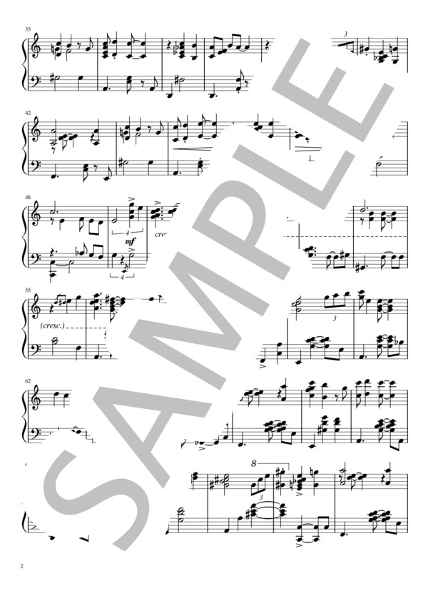 段々ジャズになる「ジュピター（木星）」 / ホルスト  (グスタフ・ホルスト) / ピアノソロ 上級 - サンプル譜面 2/3