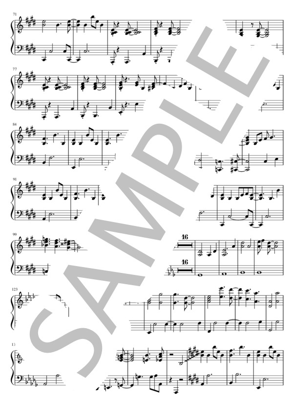 八月、某、月明かり (ヨルシカ) / ピアノソロ 中級 - サンプル譜面 2/4