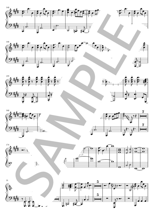 八月、某、月明かり (ヨルシカ) / ピアノソロ 中級 - サンプル譜面 3/4