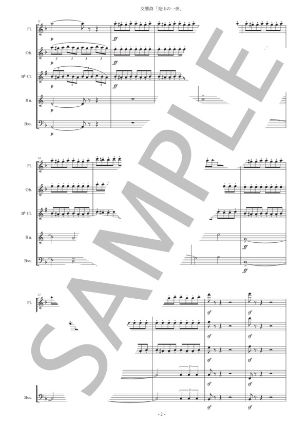 ムソルグスキー「禿山の一夜」木管五重奏版 (モデスト・ペテロヴィッチ・ムソルグスキー) / アンサンブル木管 中級 - サンプル譜面 2/5