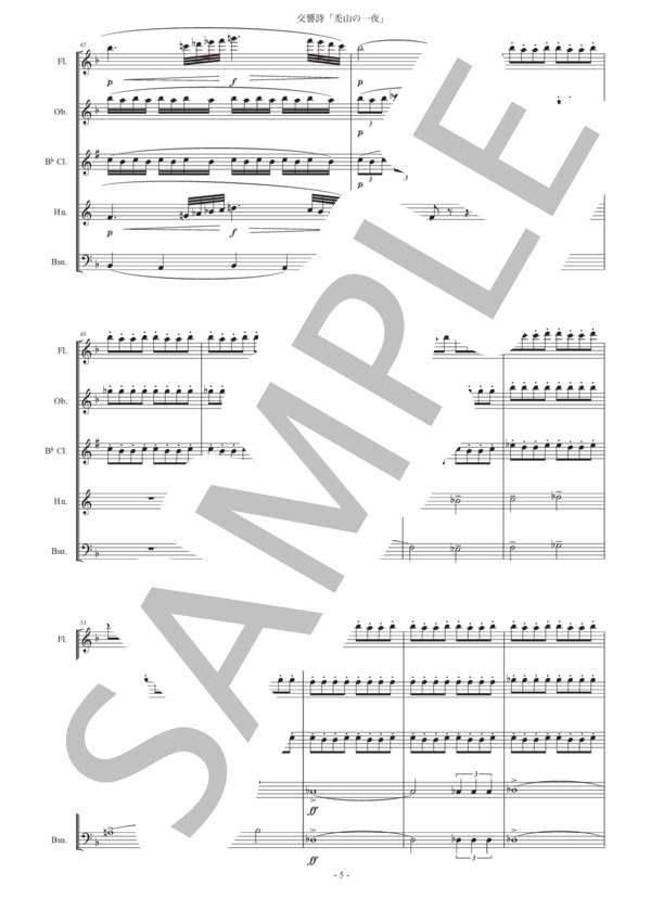 ムソルグスキー「禿山の一夜」木管五重奏版 (モデスト・ペテロヴィッチ・ムソルグスキー) / アンサンブル木管 中級 - サンプル譜面 5/5