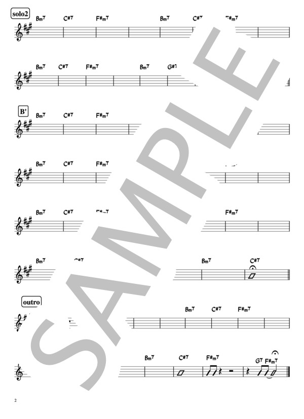 【色彩のブルース】バンド用コード譜 (EGO WRAPPIN') / その他 上級 - サンプル譜面 2/2