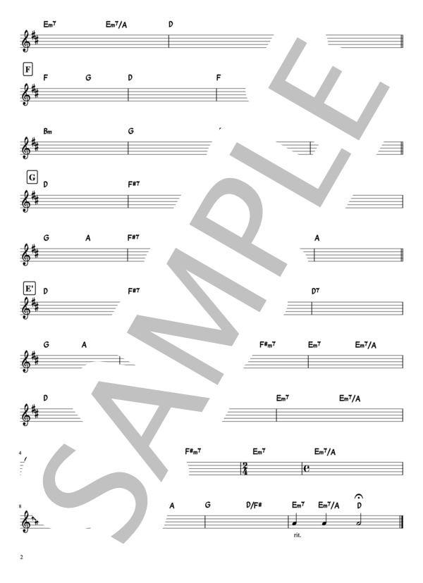 【TSUNAMI】バンド用コード譜 (サザンオールスターズ) / その他 上級 - サンプル譜面 2/2