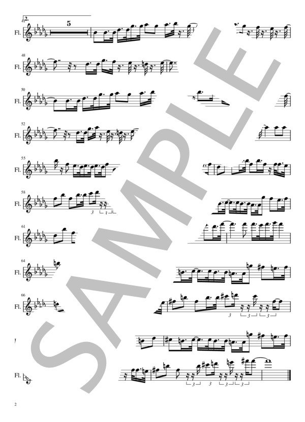 白日（フルートソロ） (King Gnu) / 中級 - サンプル譜面 2/2