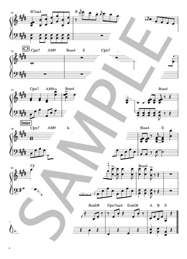 花に亡霊（ピアノパート) - ヨルシカ / ピアノ伴奏 初級 - サンプル譜面 4/4