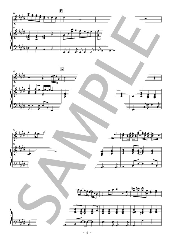 花束を君に（フルート＆ピアノ伴奏) / 宇多田ヒカル (宇多田 ヒカル) / 上級 - サンプル譜面 4/5