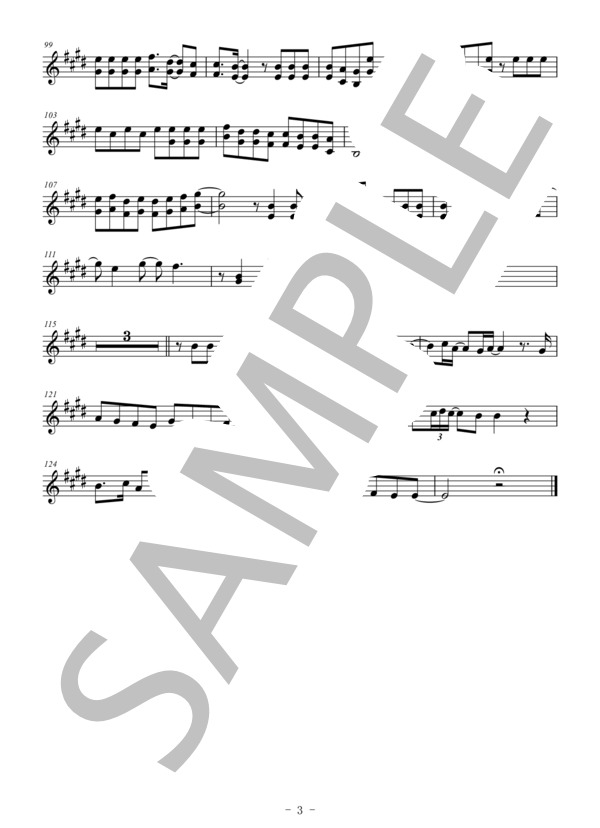 ハルノヒ（メロディー譜:ホルン） (あいみょん) / 中〜上級 - サンプル譜面 3/3