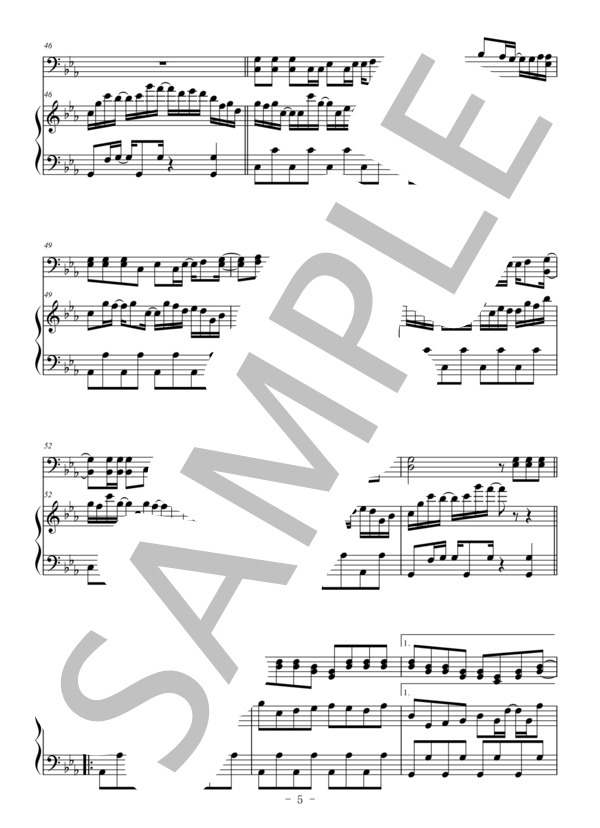 ハルジオン（ユーフォニアム＆ピアノ伴奏） (YOASOBI) / 上級 - サンプル譜面 5/5