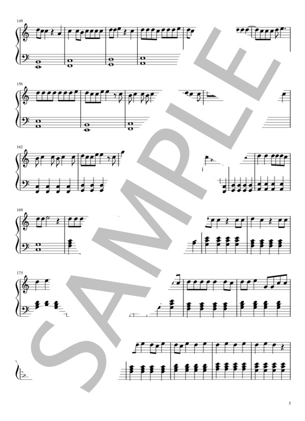 命に嫌われている。 (カンザキ イオリ) / ピアノソロ 初級 - サンプル譜面 5/5