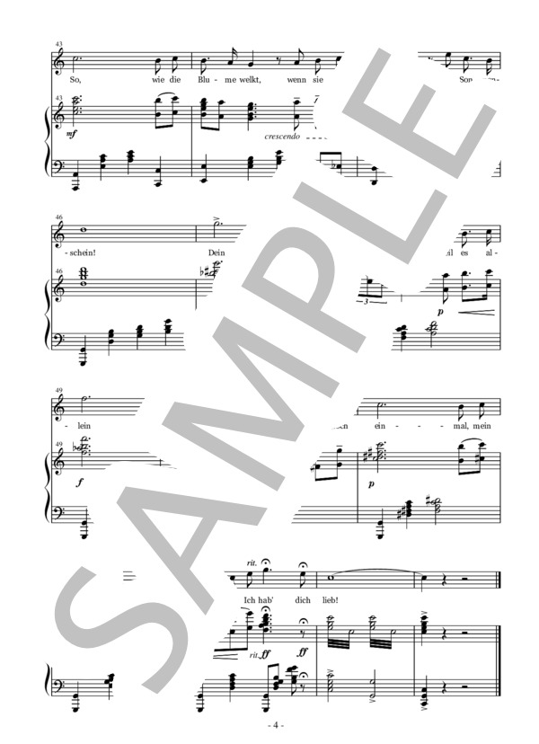 Dein ist mein ganzes hertz 君は僕の心のすべて ハ長調 (フランツ・レハール) / アンサンブルピアノ＋歌 中級 - サンプル譜面 4/5