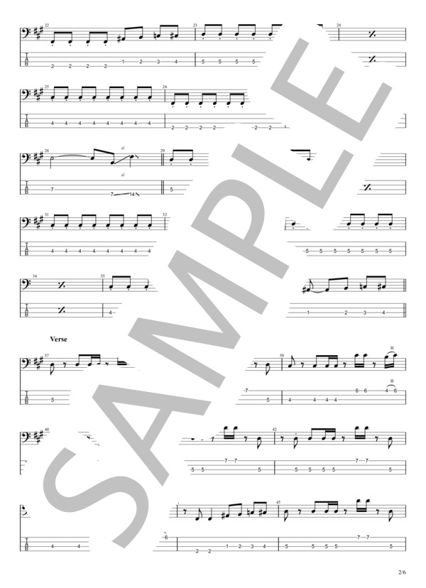 楽譜】Highway Cabriolet / 赤い公園 (エレキベース / 初〜中級