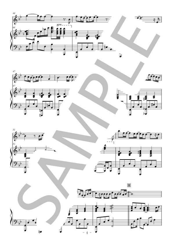 ひまわりの約束（オーボエ＆ピアノ) / 秦基博 (秦 基博) / 中〜上級 - サンプル譜面 4/5