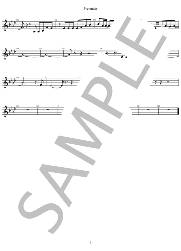 【メロディ譜】Official髭男dism「Pretender」 / 入門 - サンプル譜面 4/4